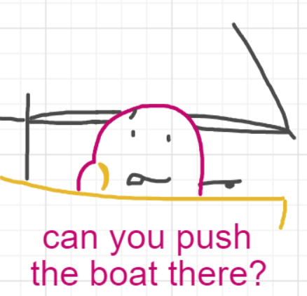 A panel from Ready Oar Knot, episode three of the Board Boards object show by Furretwalk/WalkingFurret.